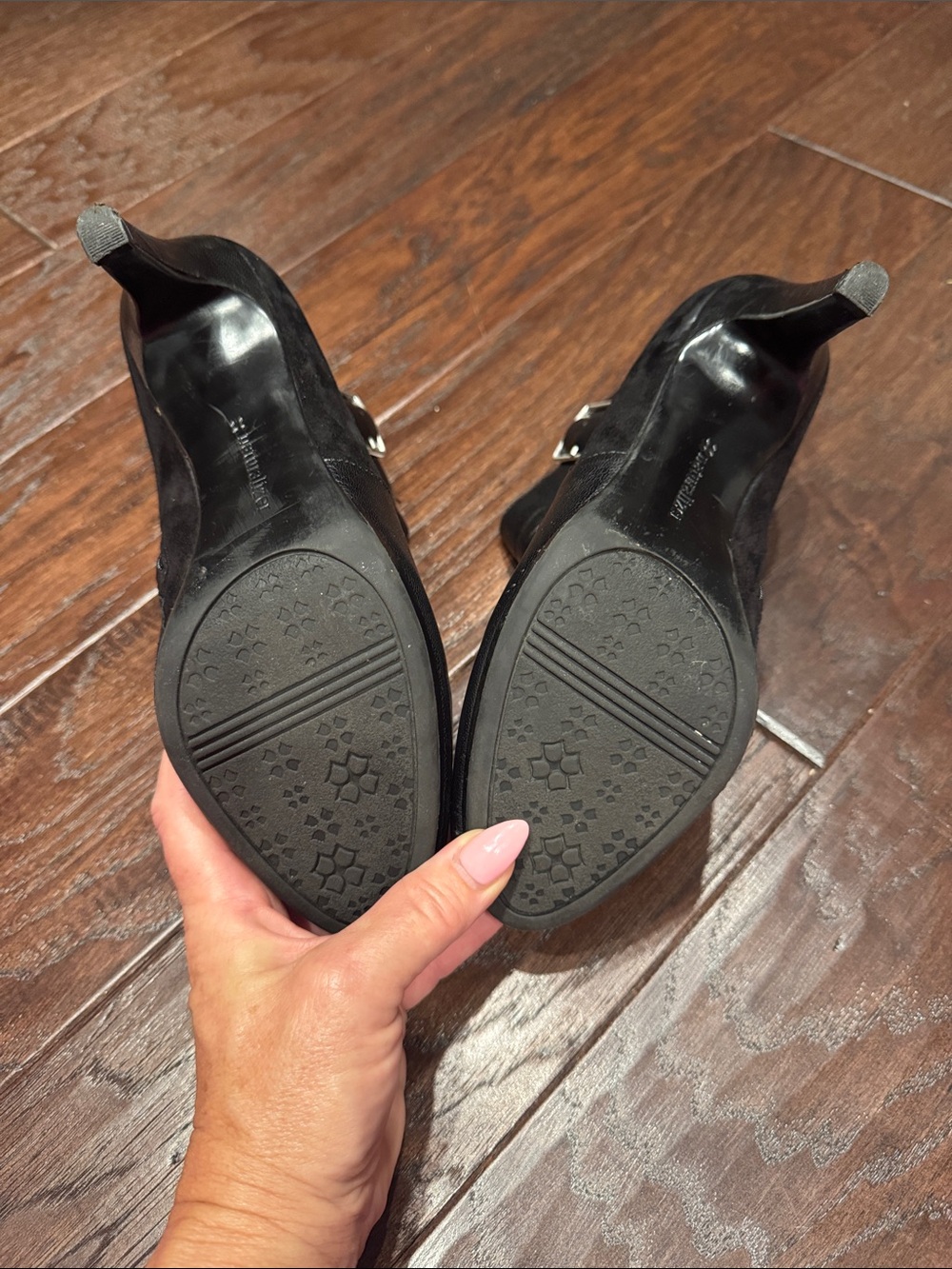 Naturalizer Black Leather & Suede Ankle Booties with Buckle - Picture 2 of 9